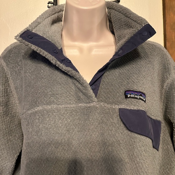 Patagonia retool 1/4 snap fleece. Gray / dusty blue . Size L - Picture 3 of 8